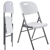 Zložljiv banketni stol za catering, bela, 84x50x46 cm