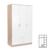 Garderobna omara Miami 120x205 cm bela-sonoma hrast