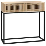 Vidaxl Konzolna mizica 80x30x75 cm inženirski les in železo