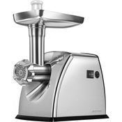 MPM MMM-07M Electric Meat Mincer, Professional 3 Perforated Discs 3 mm, 5 mm, 7 mm, Stainless Steel Sausage Filling, Return Function, Accessories and Stainless Steel Blade, 1800 W