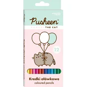 shumee Trikotni barvni svinčniki, 12 barv. Pusheen.