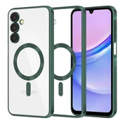 Ovitek Techsuit Luxury Crystal MagSafe za Samsung Galaxy A15 - temno zelen