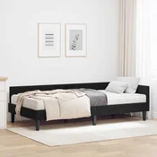 Kutni krevetni okvir s madracem Ostalo 2 pcs Crna Baršun
