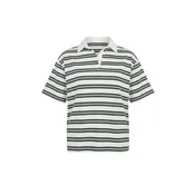 Trendyol Majica temno zelena / vinsko rdeča / bela