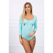 Nude blouse with a pistol print mint