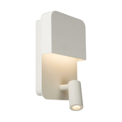 Lucide 79200/08/31 - LED Zidna svjetiljka BOXER LED/10W/230V + LED/3W USB bijela