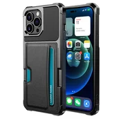 INF Elegantna črna torbica za iPhone 15 z držalom za kartice iPhone 15 Pro Max, (22137266)