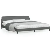 shumee vidaXL Posteljni okvir brez vzmetnice temno siv 200x200 cm oblazinjen s tkanino