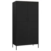Vidaxl Garderobna omara črna 90x50x180 cm jeklo