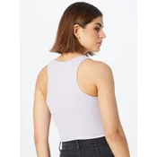 Ladies Cropped Rib Top Lilac