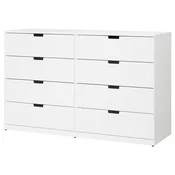 NORDLI Predalnik z 8 predali, bela, 160x99 cm