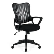 COSTWAY Ergonomski pisarniški stol z mrežastim naslonjalom Črn stol, (5000357916)