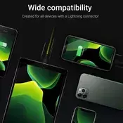 Zeleni celični žarek USB-A na Lightning 2m LED kabel s hitrim polnjenjem za Apple iPhone