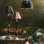 PR Home Abbey Classic namizna svetilka, starinska medenina, 49 cm, kovina - Dnevna soba/jedilnica - Antični - starinska medenina, črna