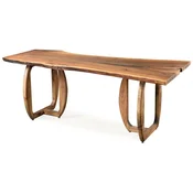 Casa Padrino luxury solid wood dining table brown 200 x 100 x H. 76 cm - Kitchen table made of solid walnut wood - Dining room furniture - Solid wood furniture - Luxury furniture