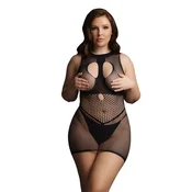 HOT Mini seksi obleka z ogrlico in vzorcem mrežaste ograje Le Desir 29 2XL-5XL
