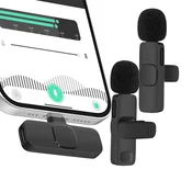 AVIZAR Brezžična mikro kravata s sprejemnikom USB C za pametni telefon, Črna, (5000232154)