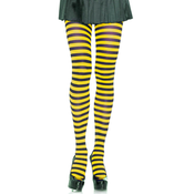 Leg Avenue Nylon Stripe Tights 7100 Black & Yellow