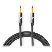 NEDIS PROFIGOLD stereo audio kabel/ 3,5 mm jack vtič - 3,5 mm jack vtič/ bombaž/ siv/ BOX/ 2m