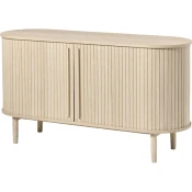 Komoda v hrastovem dekorju z drsnimi vrati v naravni barvi 140x76x45 cm Meta – Unique Furniture