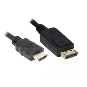 E-GREEN Kabl DisplayPort (M) - HDMI (M) 1.8m crni