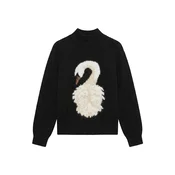VERO MODA Pulover VMSWAN rjava/črna/bela