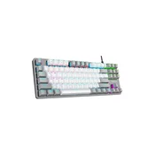 Rampage SNUGK14BS-GW mehanska tipkovnica, RGB, sivo/bela