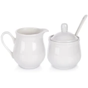 shumee Sladkornica z žlico, vrč za mleko, porcelanasti set, iz belega porcelana