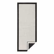 Črno-krem zunanja preproga Bougari Panama, 80x350 cm