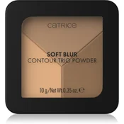 Catrice Soft Blur Contour Trio Powder paleta za konture obraza z mat učinkom odtenek C020 Neutral Harmony 10 g