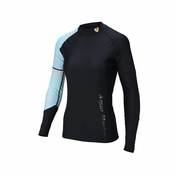 Aqua Marina ženska majica Illusion, dolg rokav, črna s turkiznim vzorcem, velikost XS - 6954521624488
