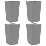 Vrtne sadilice 4 kom svjetlosive 32,5 x 32,5 x 57 cm PP