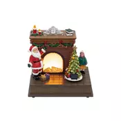 Home diorama kamin, Djed Mraz, rotirajuće božićno drvce