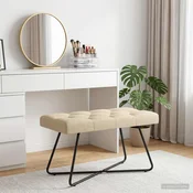 Klop s gumbnim oblazinjenjem Krem 80 x 40 x 46 cm Blago
