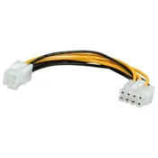 ROLINE Roline tok priključni kabel [1x 8-polni moški konektor PCI-e - 1x 4-polni električni moški konektor ATX] 0.15 m črna\, rumena, (20414765)