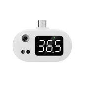 AVIZAR Prenosni infrardeči termometer Micro-USB z digitalnim LED zaslonom, Bela, (5000071425)