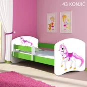 Djecji krevet ACMA s motivom, bocna zelena 140x70 cm 43 Konjic