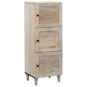Vidaxl Visok predalnik Bela 40 x 33 x 110 cm trden mangov les