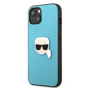 Karl Lagerfeld KLHCP13SPKMB iPhone 13mini 5.4 modro/modro trdo usnjeno ohišje Ikonik Karl`s Head kovinsko