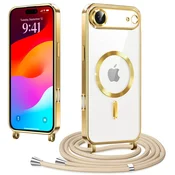 Overboard Komplet ovitkov za iPhone Air, Electro MagSafe, zlat + vrvica za v vrat + zaščita za zaslon