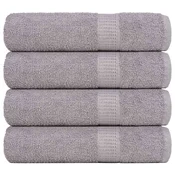Vidaxl Brisače za tuširanje FROGN 4 kosi sive 70x140 cm 360 g/m2