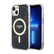 shumee Ovitek Guess Marble MagSafe - iPhone 14 Plus (črn)
