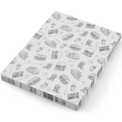 Hendi Pergamentni papir za pomfrit prigrizke 20x25 cm vzorec za hitro prehrano - 500 kosov.