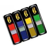Ozek indeksni listek Post-it, klasične barve, 12,5 x 43 mm, znižano pakiranje 4+2
