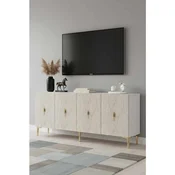 Hanah Home komoda Ayshe 180, 180 cm, bela / travertin / zlatna