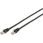 Digitus LAN (RJ45) Omrežni Priključni kabel CAT 6 S/FTP [1x Moški konektor RJ45 - 1x Moški konektor RJ45] 1 m Črna Brez halogena, Zviti