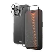 slomart Komplet SBS z tehnologijo D3O za iPhone 16 Pro Max - ovitek + zaščitno steklo za zaslon in kamero - prozorno