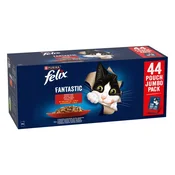 Vrečke FELIX Fantastic Multipack - z govedino, piščancem, raco in jagnjetino v želeju 44 x 85 g