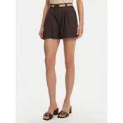 TWINSET Kratke hlače iz tkanine 251TT2106 Rjava Loose Fit