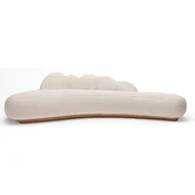 Casa Padrino luxury sofa cream/brown 260 x 100 x H. 72 cm - Curved living room sofa - Hotel sofa - Living room furniture - Hotel furniture - Luxury furniture
